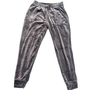 Cynthia Rowley Women's Gray Velvet Jogger‎ Pants with Draw String Size Small